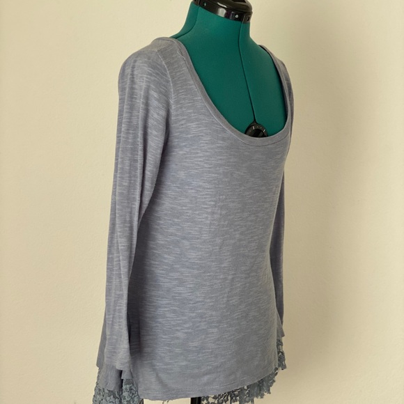 SOLDGray lace babydoll blouse by Poof Size L - Picture 7 of 9